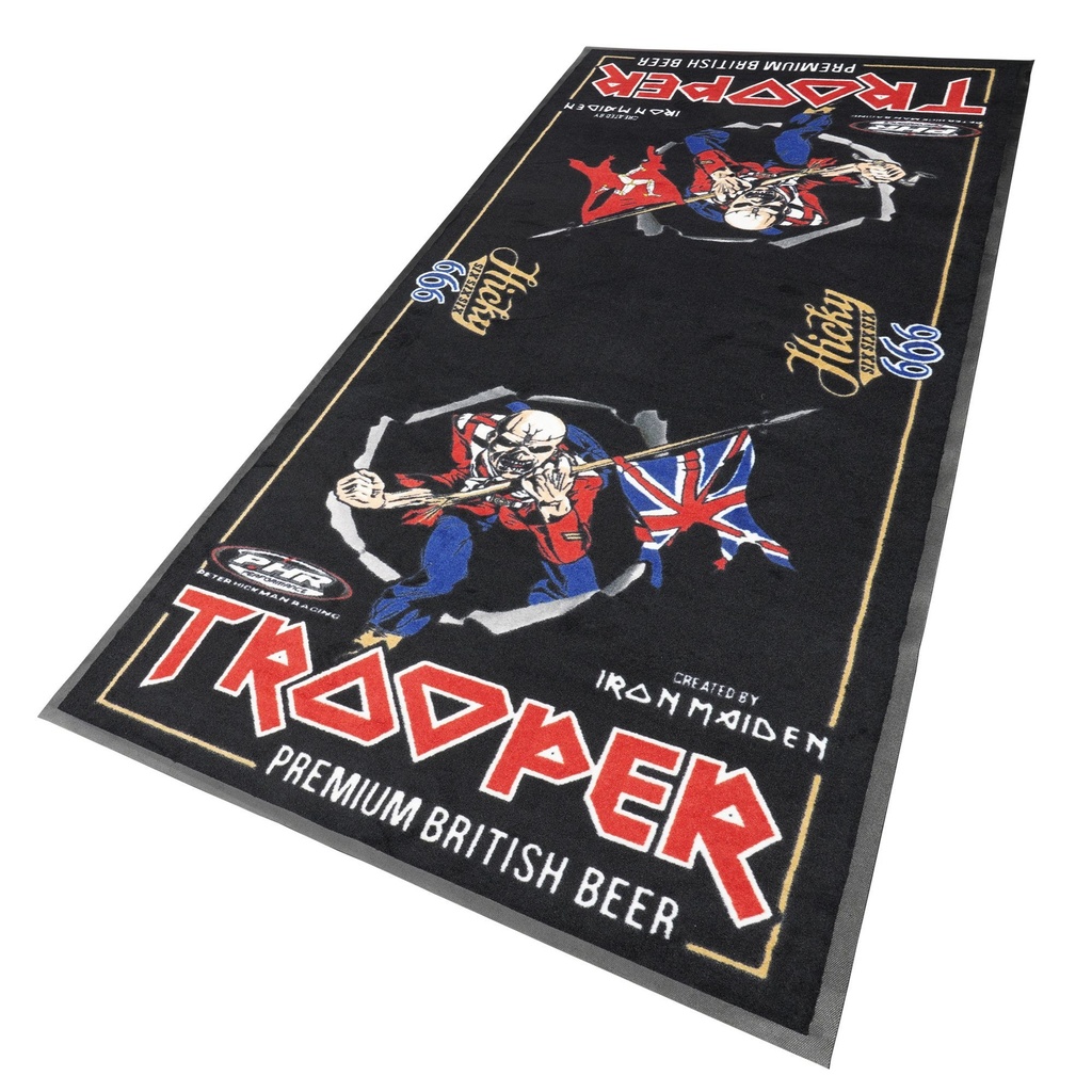 [BIKGRGMAT106] Bike-It Iron Maiden's Trooper Beer Rubber Backed Garage Mat