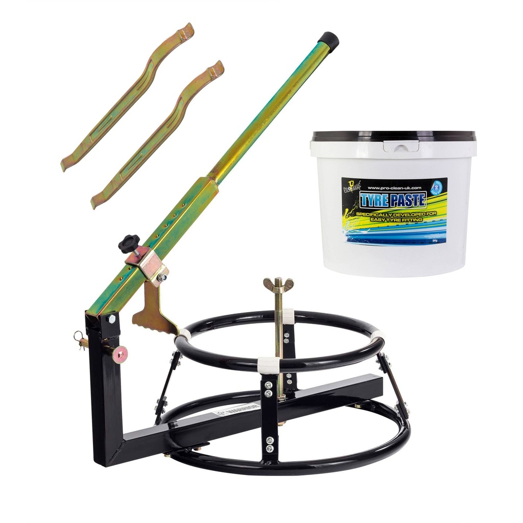 [UBRTYREFITTINGKIT4/AKN] Warrior DIY Motorcycle Tyre Fitting Package 4 - Changer/Levers/Paste