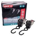 Bike-It Fixed Auto-Retractable Ratchet Tiedown - 2Pc