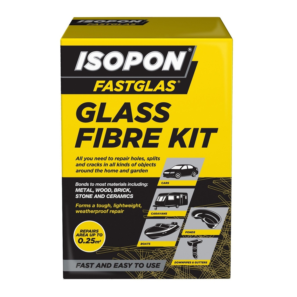 [704885-3196540] Isopon Fastglas Glass Fibre Repair Kit (250ml)