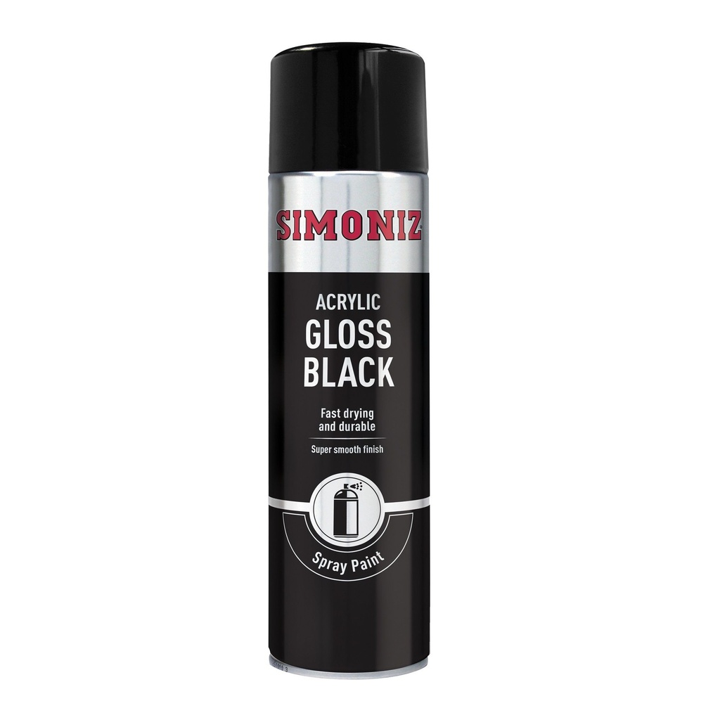 [296037-1739081] Simoniz Acrylic Spray Paint (Black, Gloss)