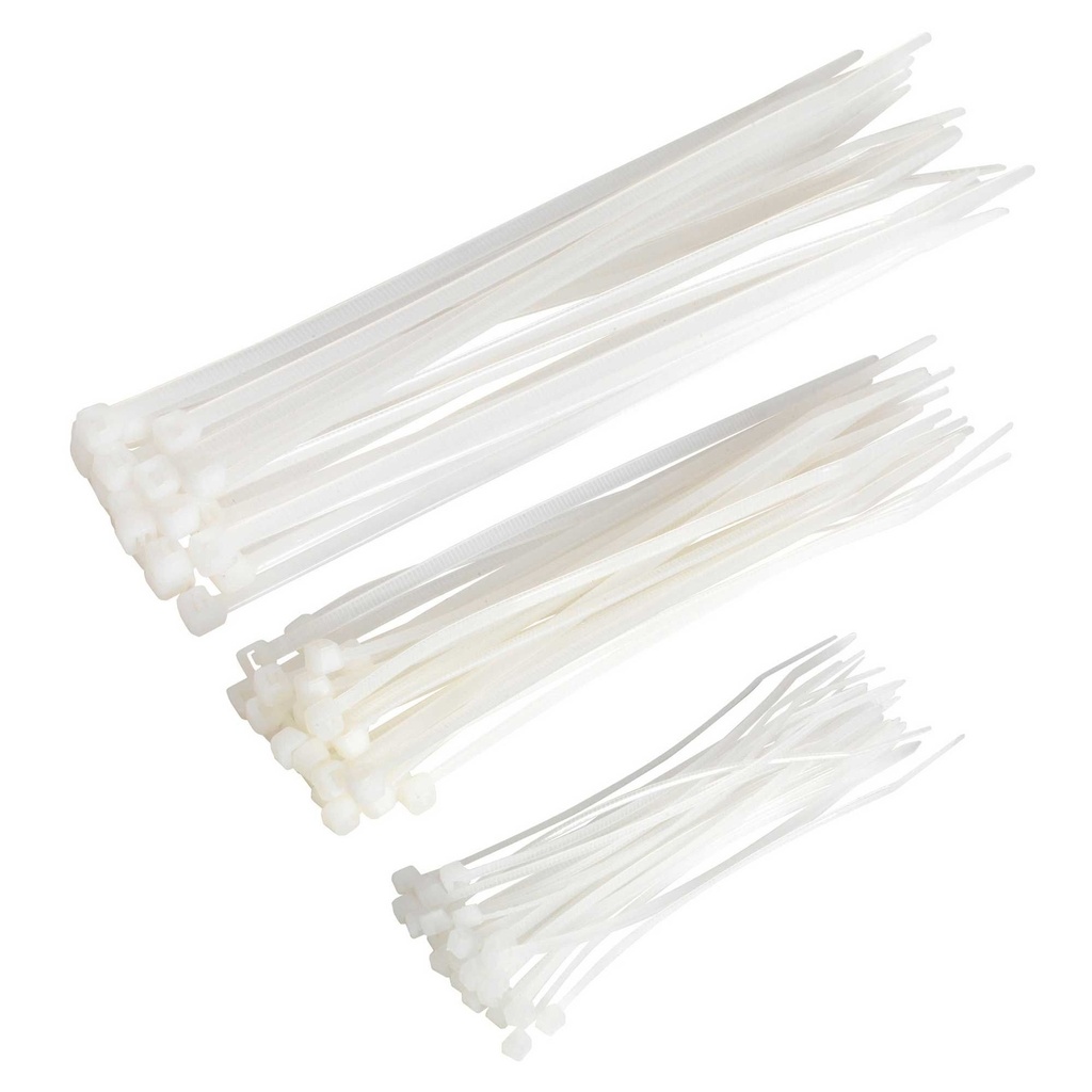 Sealey Cable Ties Assorted White 75pc - CT75W