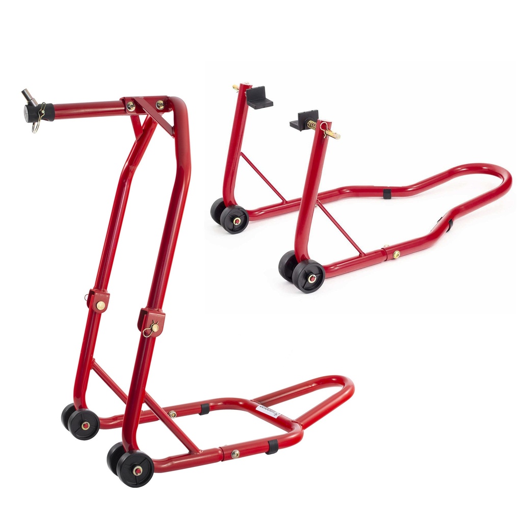 [UBRFRONTHEADREARSTANDKIT-E/AKN] Warrior Motorcycle Front Head Stand and Rear Paddock Stand Combo