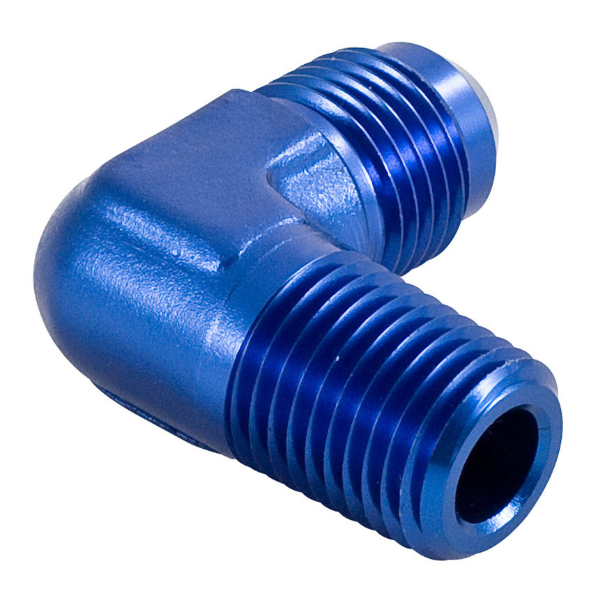 [268308-2290521] Automotive Plumbing Solutions Male To Male 90 Degree Adaptor JIC to NPTF Thread (Black, -3 JIC To 1/8 Inch NPT)