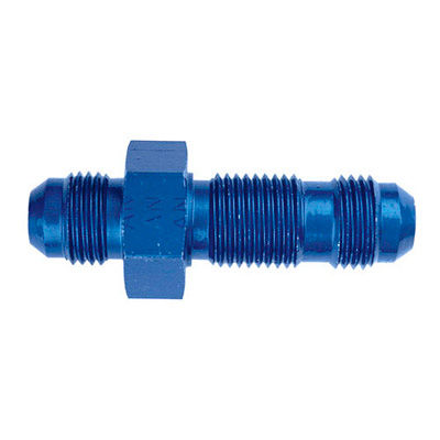 [243421-2291455] Goodridge Male To Male Bulkhead Adaptor JIC Thread (Black, -4 JIC (7/16 x 20), Anodised Aluminium)