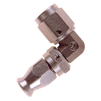 [243374-1930238] Goodridge Forged 90 Degree Female Double Swivel Concave Seat Fitting (M10 x 1, Stainless Steel, -3)