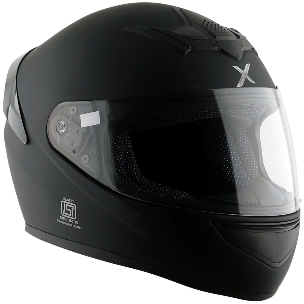 [5001828-3848420] Axor Rage Plain Motorcycle Helmet (M (57-58cm), Matt Black)