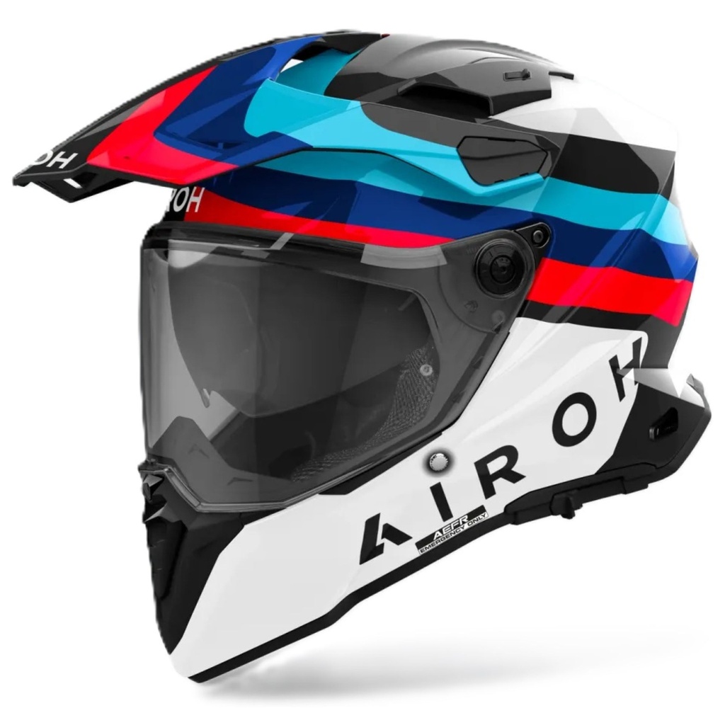 [5001657-3829383] Airoh Commander 2 Graphic Motorcycle Helmet (M (57-58cm), Reveal Blue / Red)
