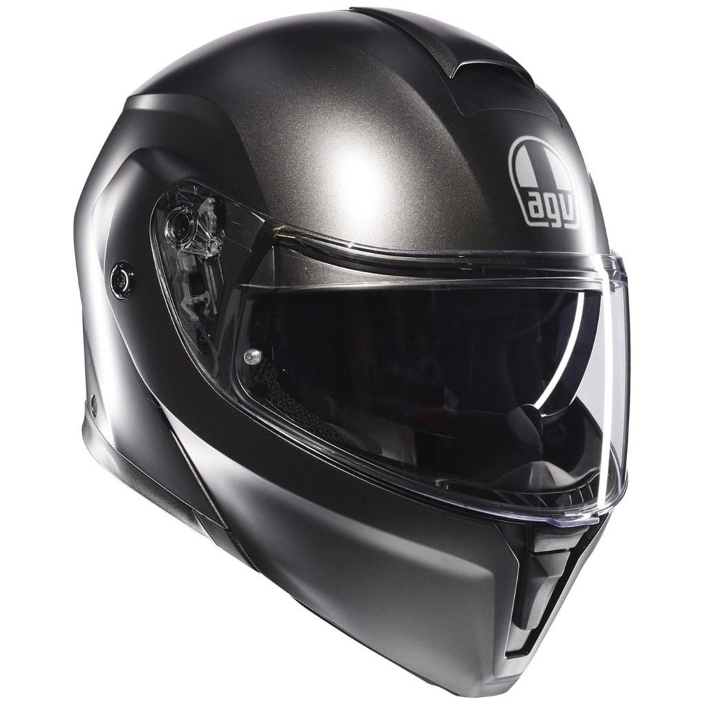 [5001621-3824429] AGV Street Modular Plain Motorcycle Helmet (2XL (63cm), Matt Black)