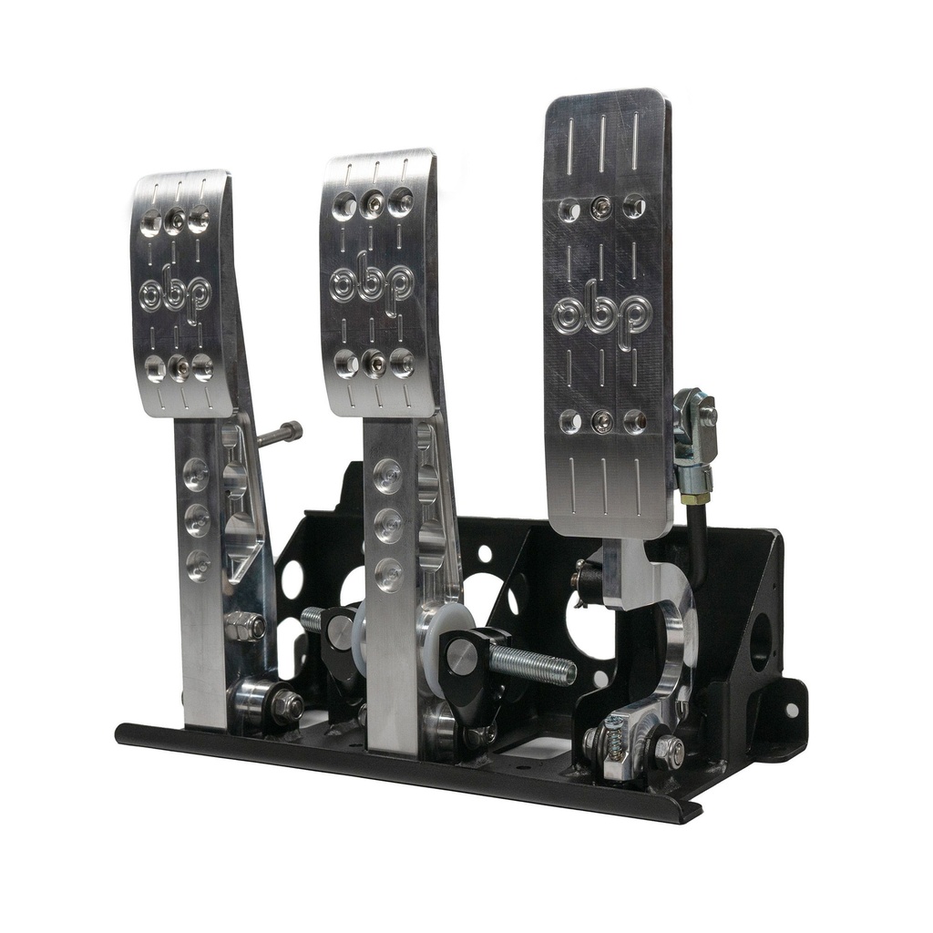 [245948-3460098] OBP Universal Bulkhead Fit Pro Race Floor Mounted 3 Pedal Assembly (Option 1, Black)