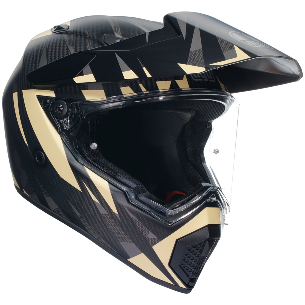 [5001465-3821275] AGV AX-9 Graphic Motorcycle Helmet (2XL (63cm), Steppa Matt Carbon / Grey / Sand)