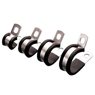 [247445-3074665] Automec Rubber Lined P Clips - Pack Of 10 (3/16 Inch (4.8mm), Stainless Steel)