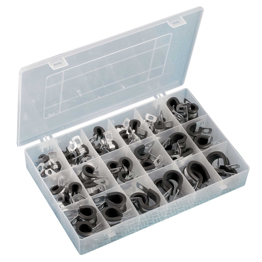 [247419-1935715] Automec Rubber Lined P Clip Assortment (71 piece)