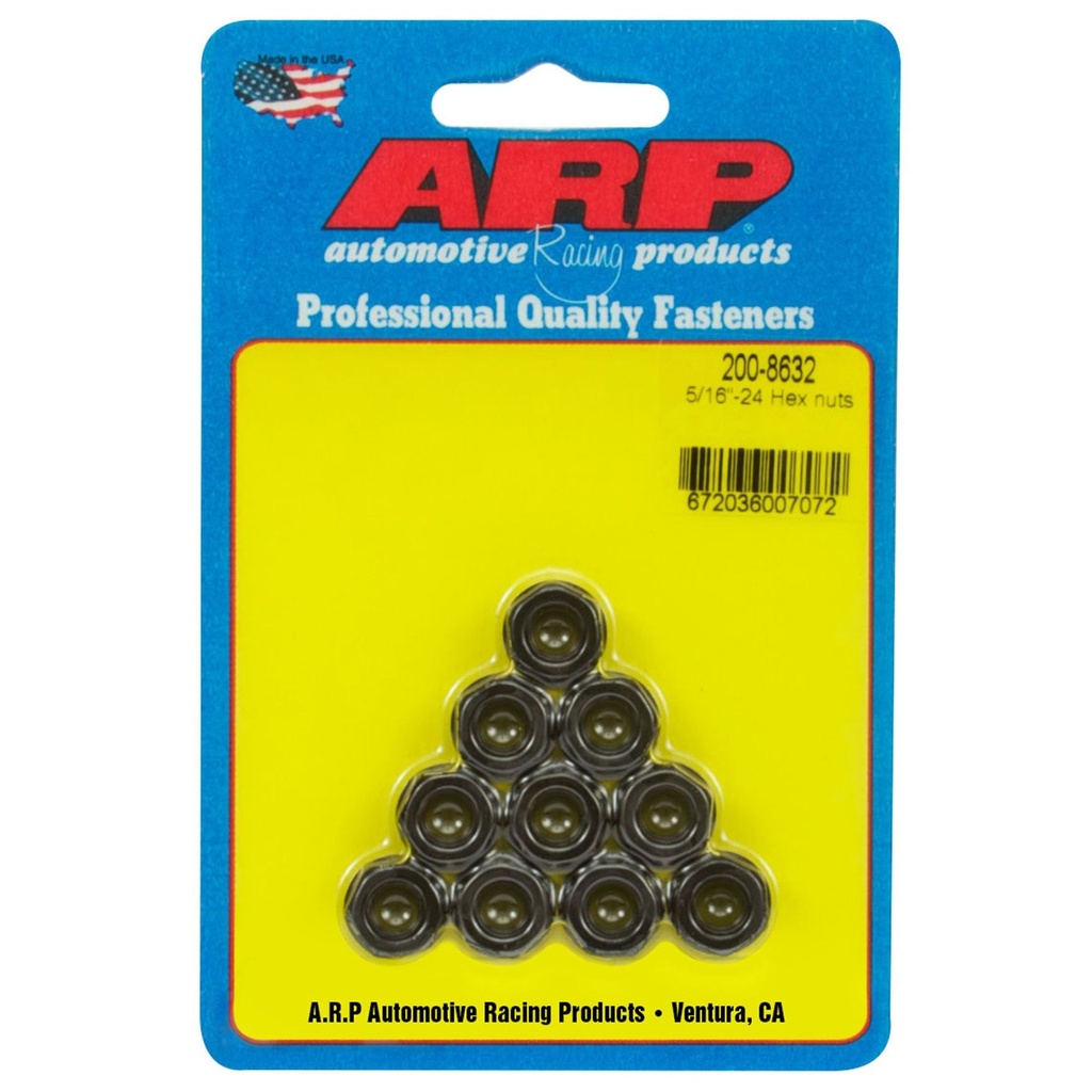 [1035084-1873480] ARP Imperial High Tensile Hex Nuts (7/16 Inch-20, 10 Pack, 11/16 Inch)
