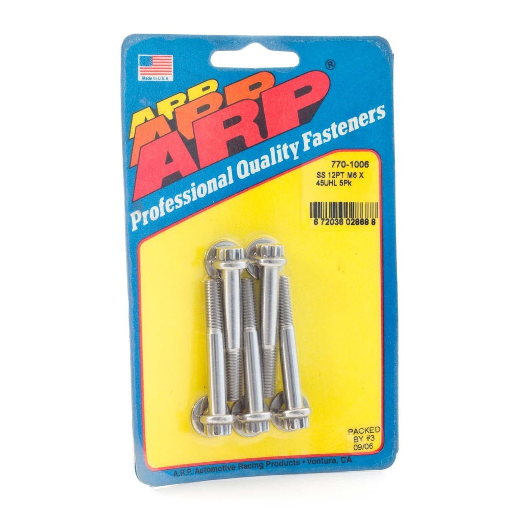[1033861-1675330] ARP Imperial High Tensile Stainless Steel Bolts - 12 Point Head - Pack Of 5 (7/16 Inch-20, 1.25 Inch)
