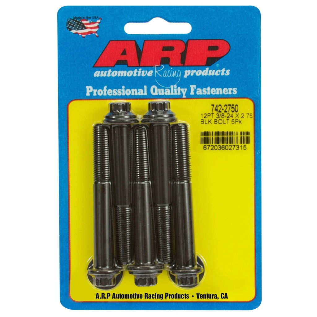 [1033897-1490320] ARP Imperial High Tensile Bolts - 12 Point Head - Pack Of 5 (7/16 Inch-20, 1 Inch, 7/16 Inch)