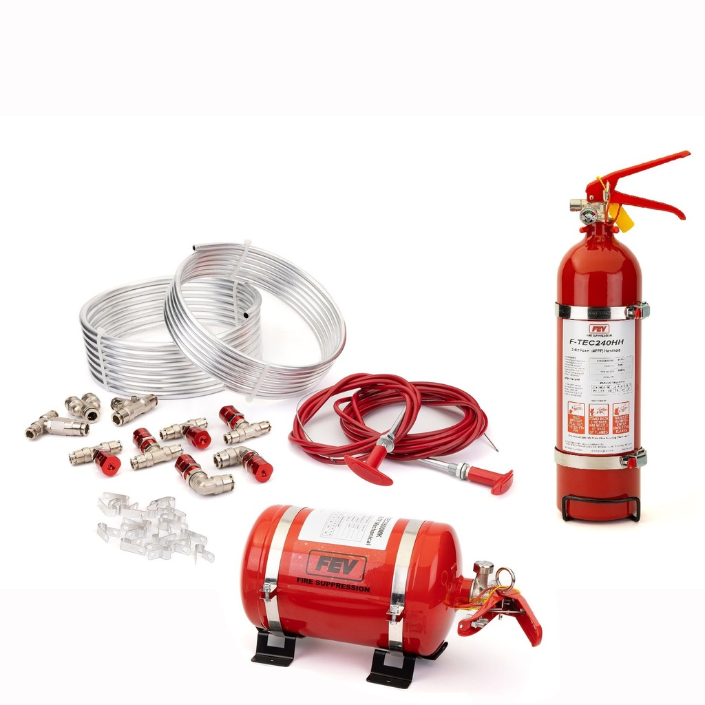 [FEV100.000.078.S/AKN] FEV F-TEC 3.5 Litre Mechanical Fire Extinguisher Rally Package - Steel Bottle