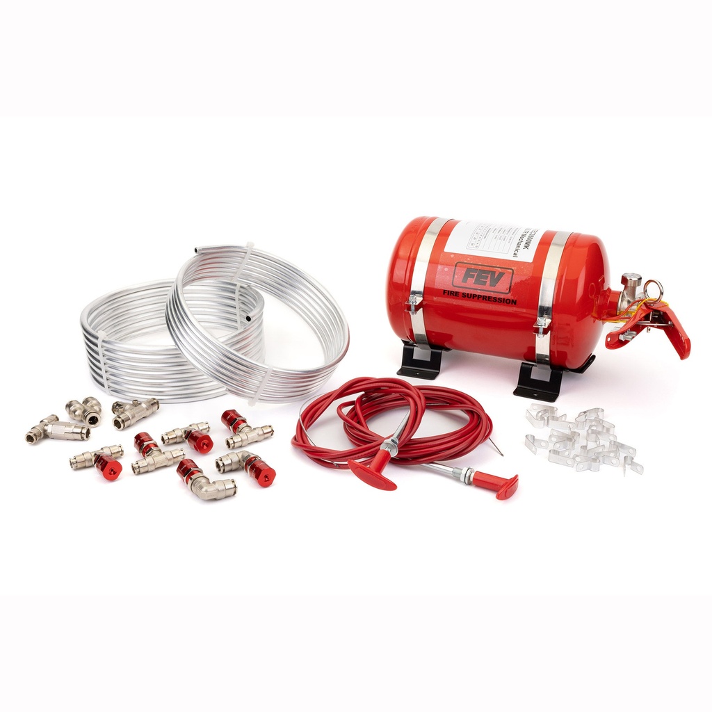 [FEV100.000.065.S] FEV F-TEC 3.5 Litre Mechanical Fire Extinguisher Kit - Steel Bottle