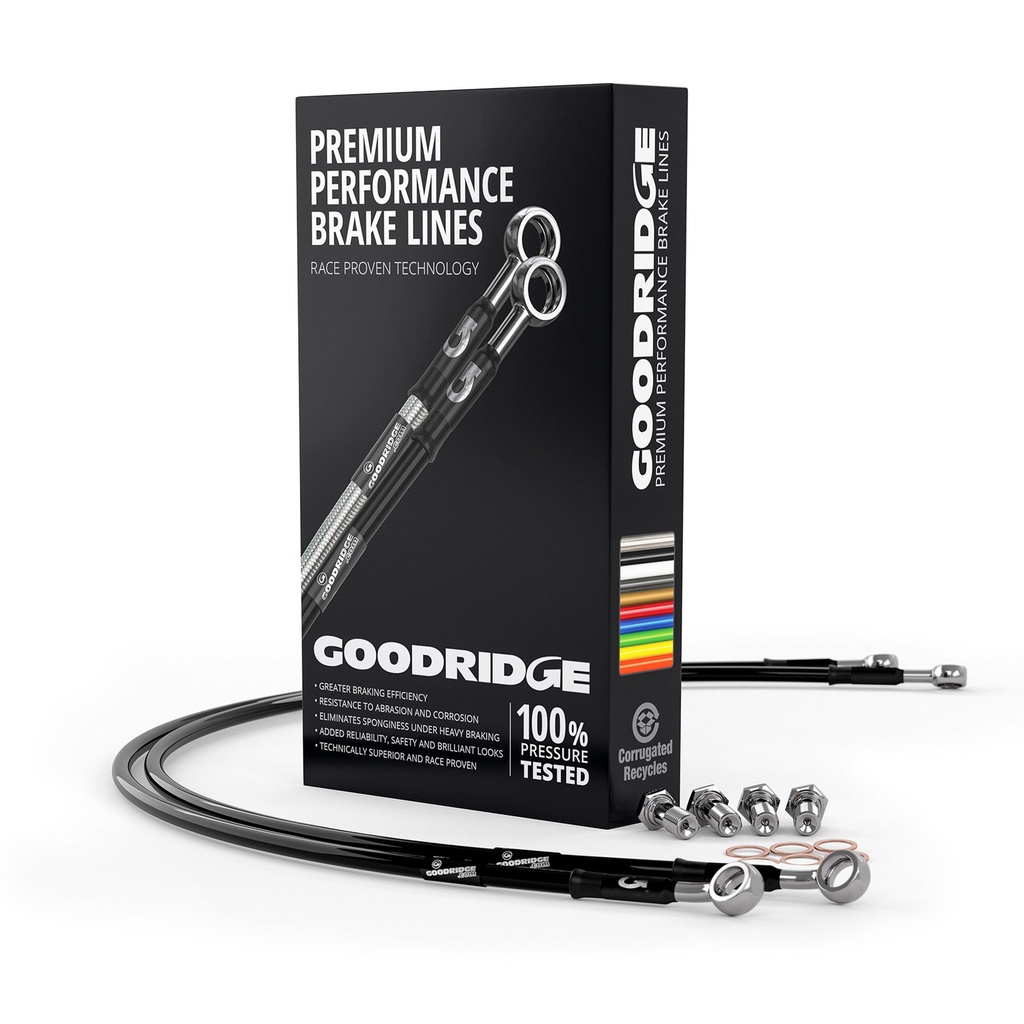 [GDRSAU0430-4P] Goodridge Stainless Steel Braided Brake Line Kit