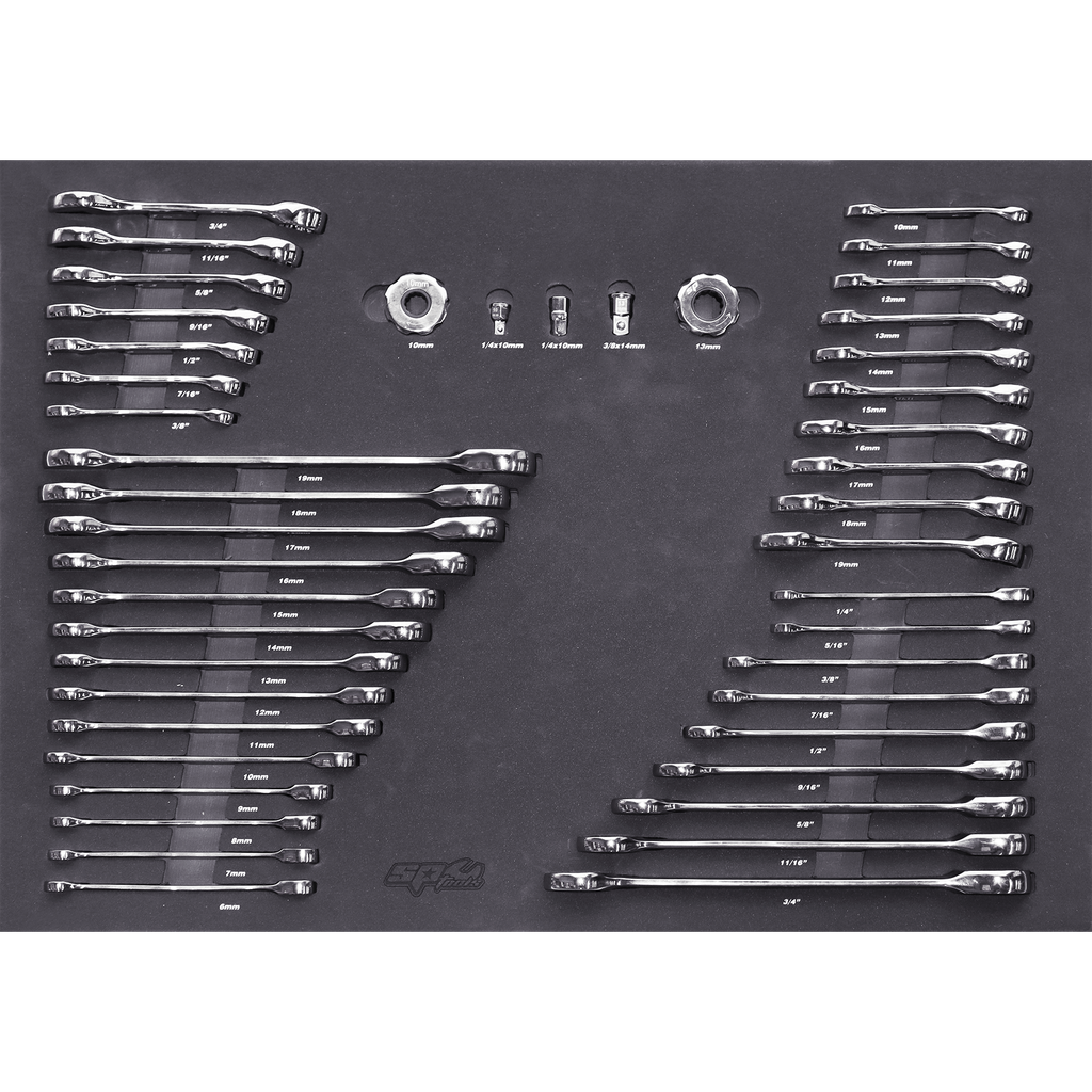 [SP50026] EVA TOOLKIT - 45PC METRIC/SAE - GEARDRIVE SPANNER AND FINGER RATCHET