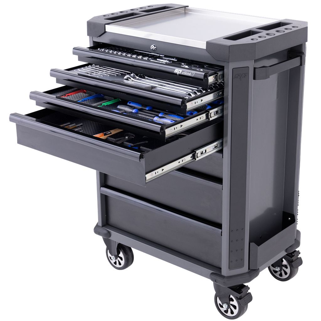 [SP52525DX] TOOLKIT 230PC METRIC - TECH SERIES ROLLER CABINET STARTER TECHNICIAN 7 DRAWER DIAMOND BLACK FOAMED