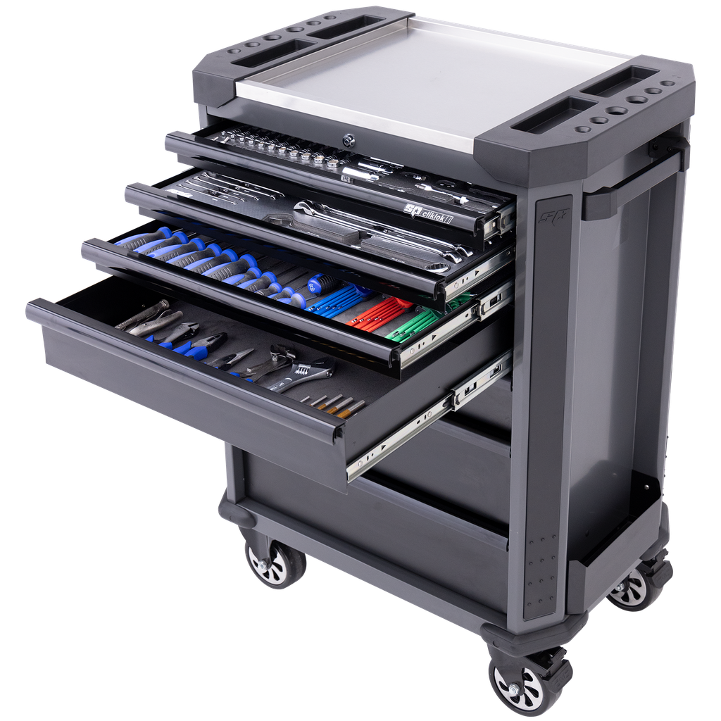 [SP52525D] TOOLKIT 230PC METRIC - TECH SERIES ROLLER CABINET STARTER TECHNICIAN 7 DRAWER DIAMOND BLACK