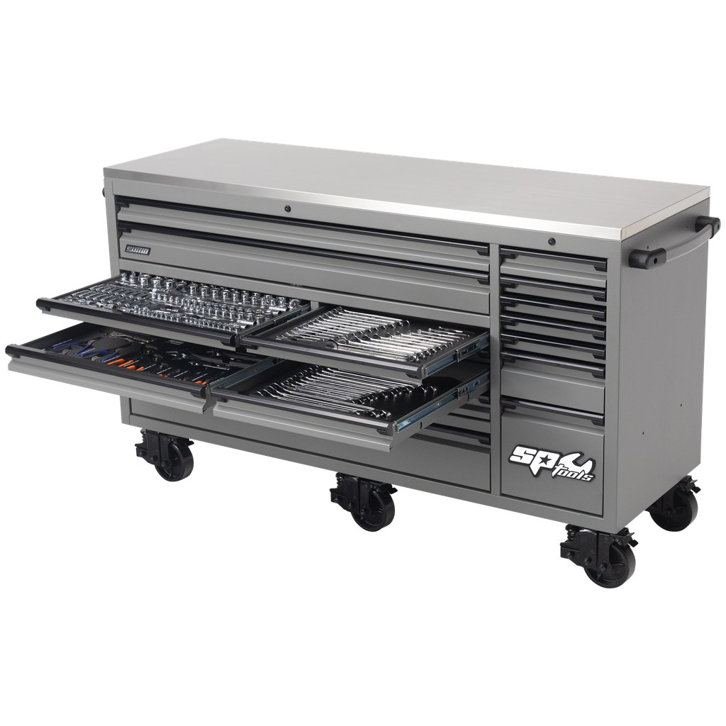 [SP50827GY] TOOLKIT 465PC METRIC/SAE - USA SUMO SERIES 73" ROLLER CABINET 18 DRAWER MATTE GREY