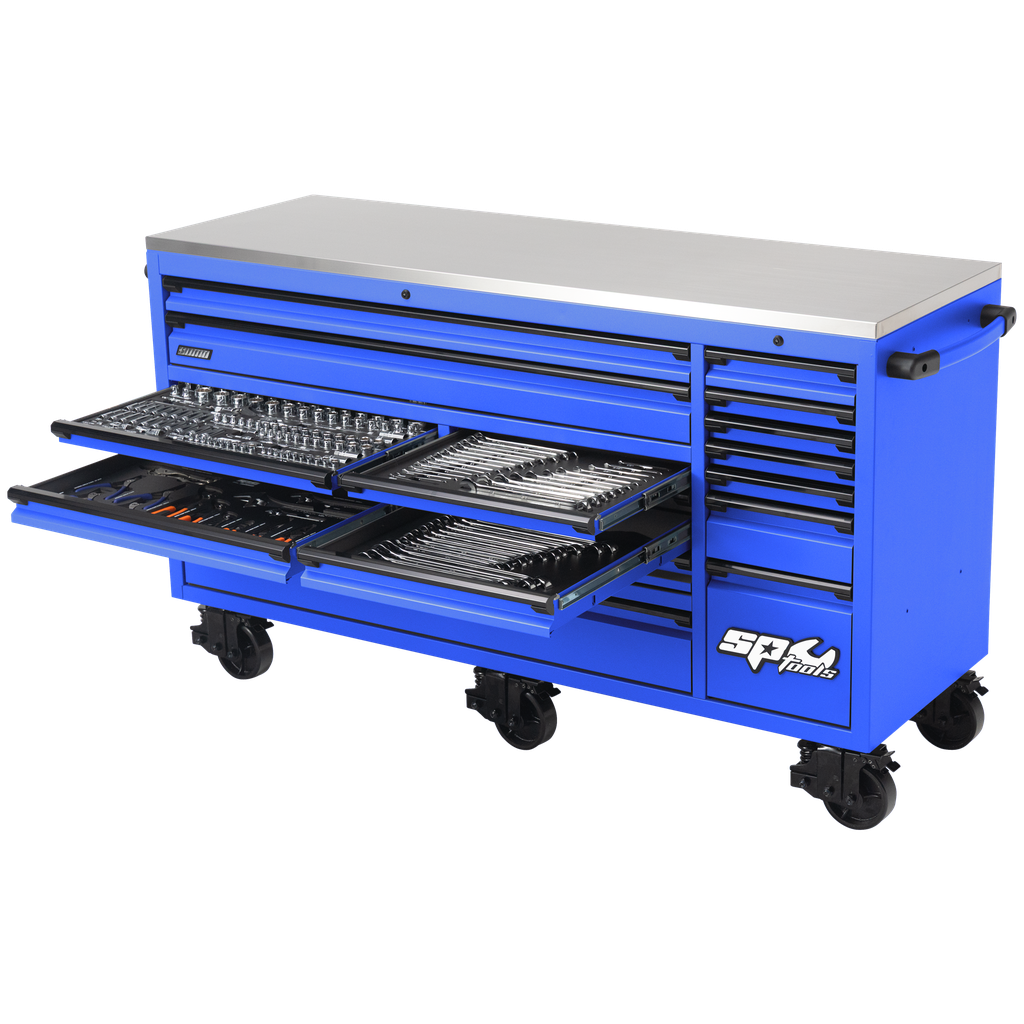 [SP50827BL] TOOLKIT 465PC METRIC/SAE - USA SUMO SERIES 73" ROLLER CABINET 18 DRAWER BLUE