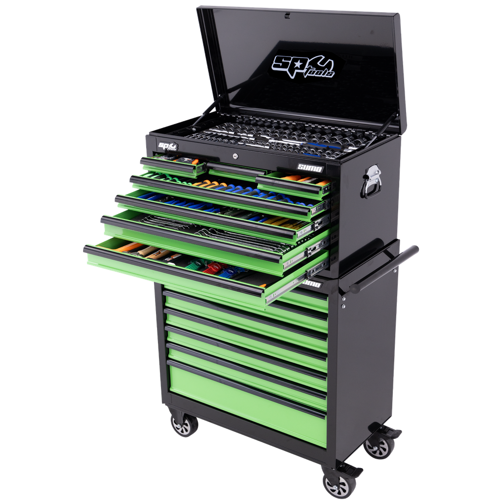 [SP50177] TOOLKIT 417PC METRIC/SAE - SUMO SERIES 14 DRAWER BLACK/GREEN