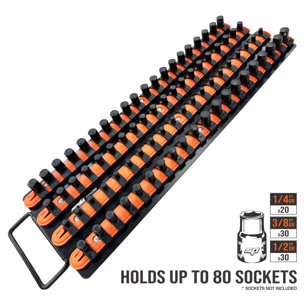 [SP31780] WORKSHOP - LOCKING SOCKET TRAY 80PC 1/4, 3/8 & 1/2"DR
