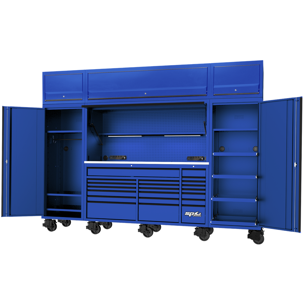 [SP44895BL] WORKSTATION - USA SERIES 113" INCLUDING OVERHEAD BLUE/BLACK