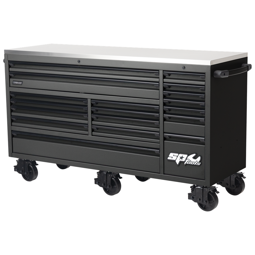 [SP44826BK] STORAGE ROLLER CAB - USA SERIES 73" 18 DRAWER MATTE BLACK
