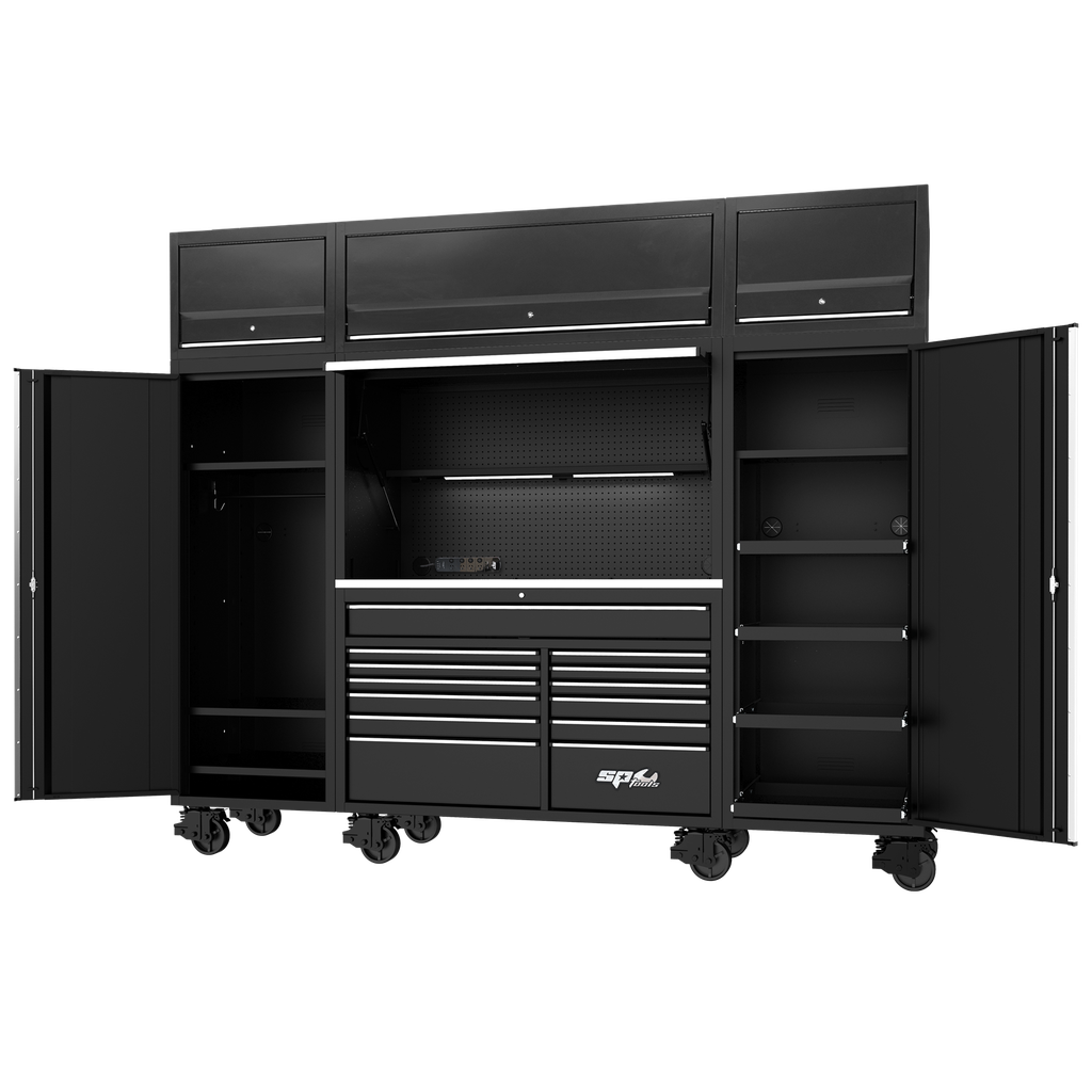WORKSTATION COMPLETE - USA SERIES 114" INCLUDING OVERHEAD BLACK