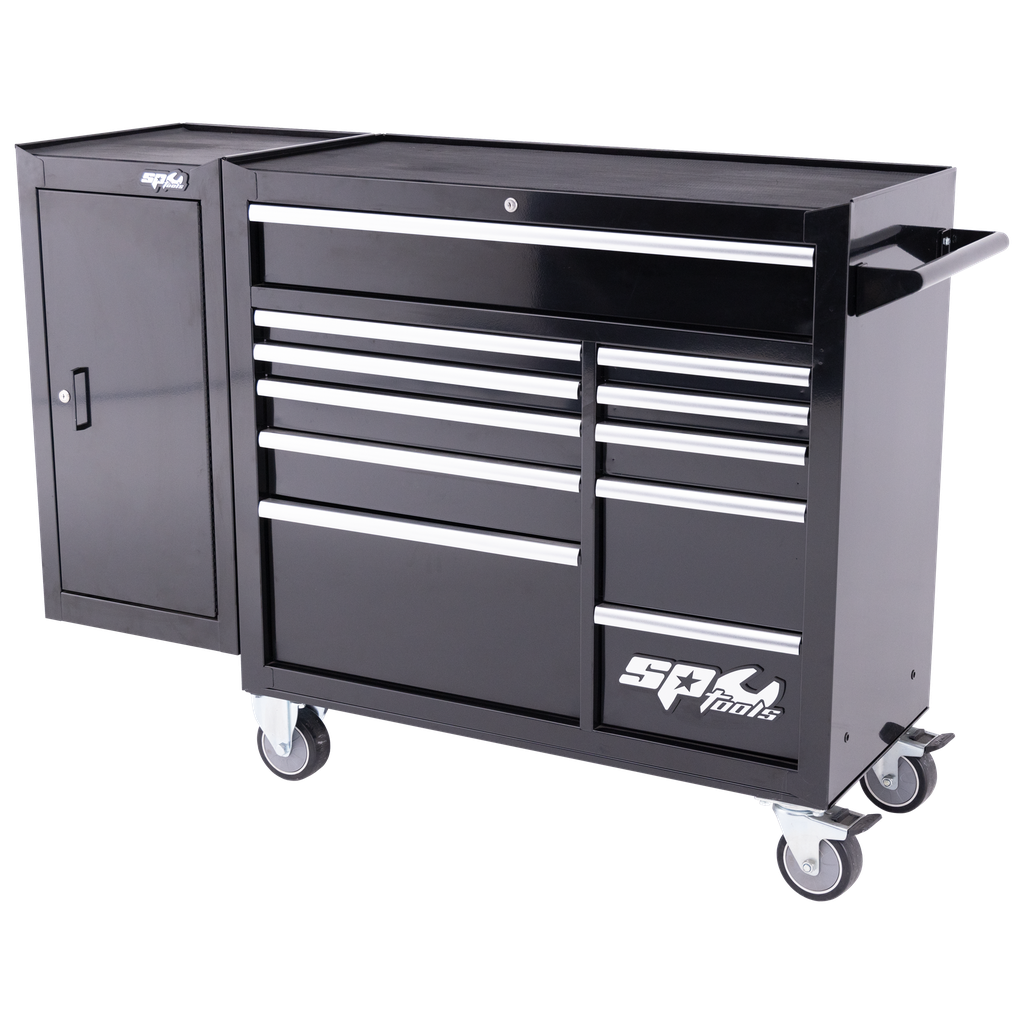 [SP40160] ROLLER CABINET - CUSTOM SERIES WITH SIDE CABINET 11 DRAWER BLACK