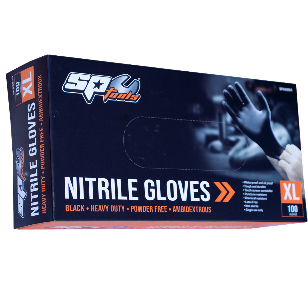 [SP68804] WORKSHOP - GLOVES DISPOSABLE NITRILE BLACK - X-LARGE (BOX 100)