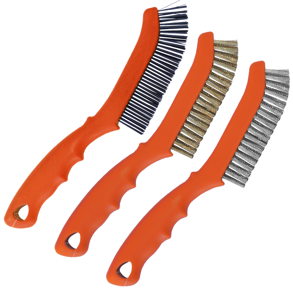 WORKSHOP - BRUSH WIRE 230MM 3PC SET - 2 X 18 ROW