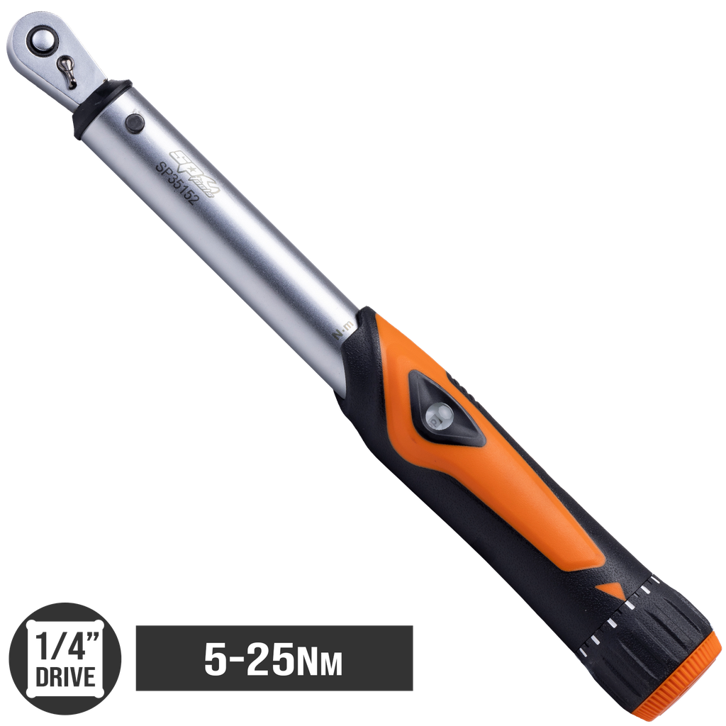 MEASURING - TORQUE WRENCH 1/4"DR 290MM 5-25NM 1.5-18FT/LBS