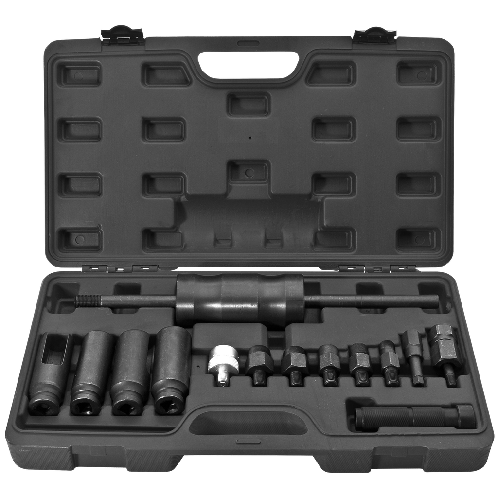 ENGINE SERVICE - DIESEL INJECTOR EXTRACTOR SET 14PC W/- SLIDE HAMMER