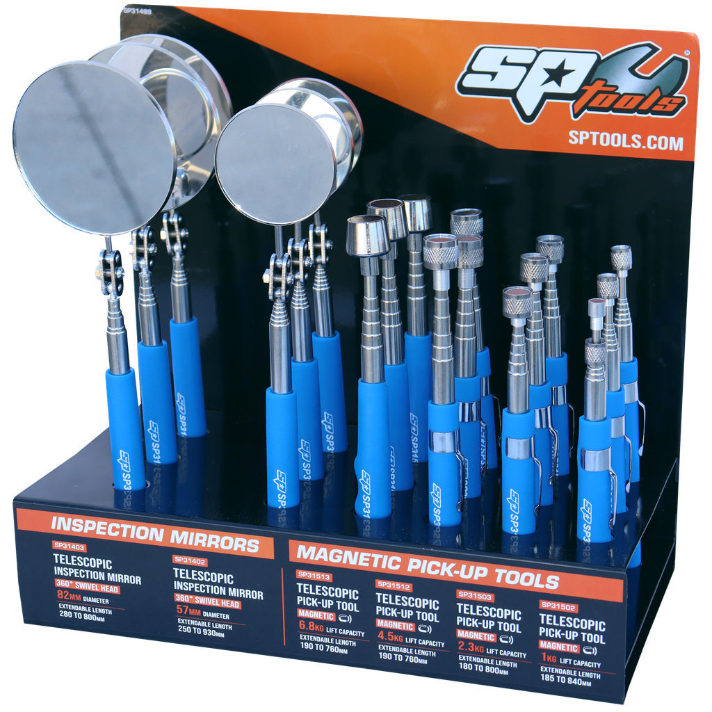 AUTO SPECIALITY - PICK-UP TOOL DISPLAY SET MIRROR & MAGNETIC 18PCS