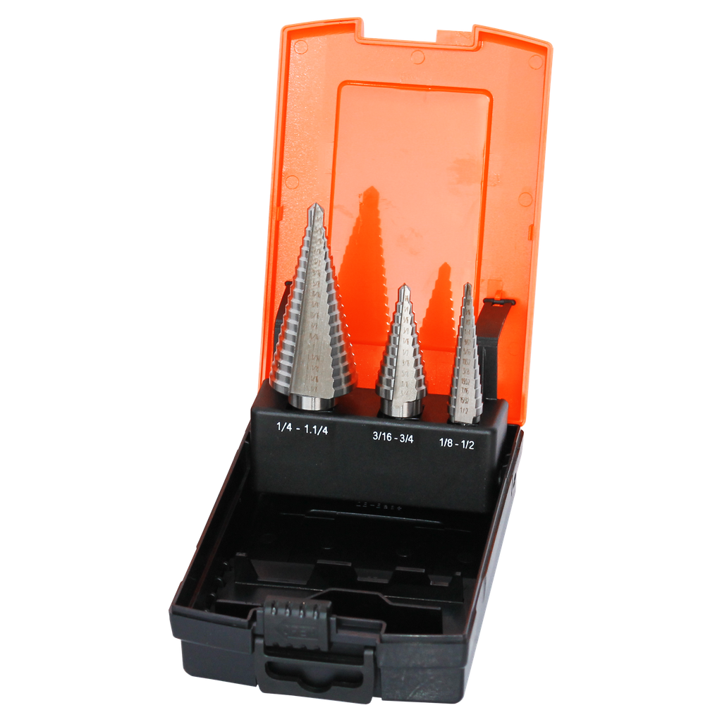[SP31399] CUTTING TOOLS - HSS STEP DRILL BITS HIGH SPEED STEEL SAE - 3PC SET