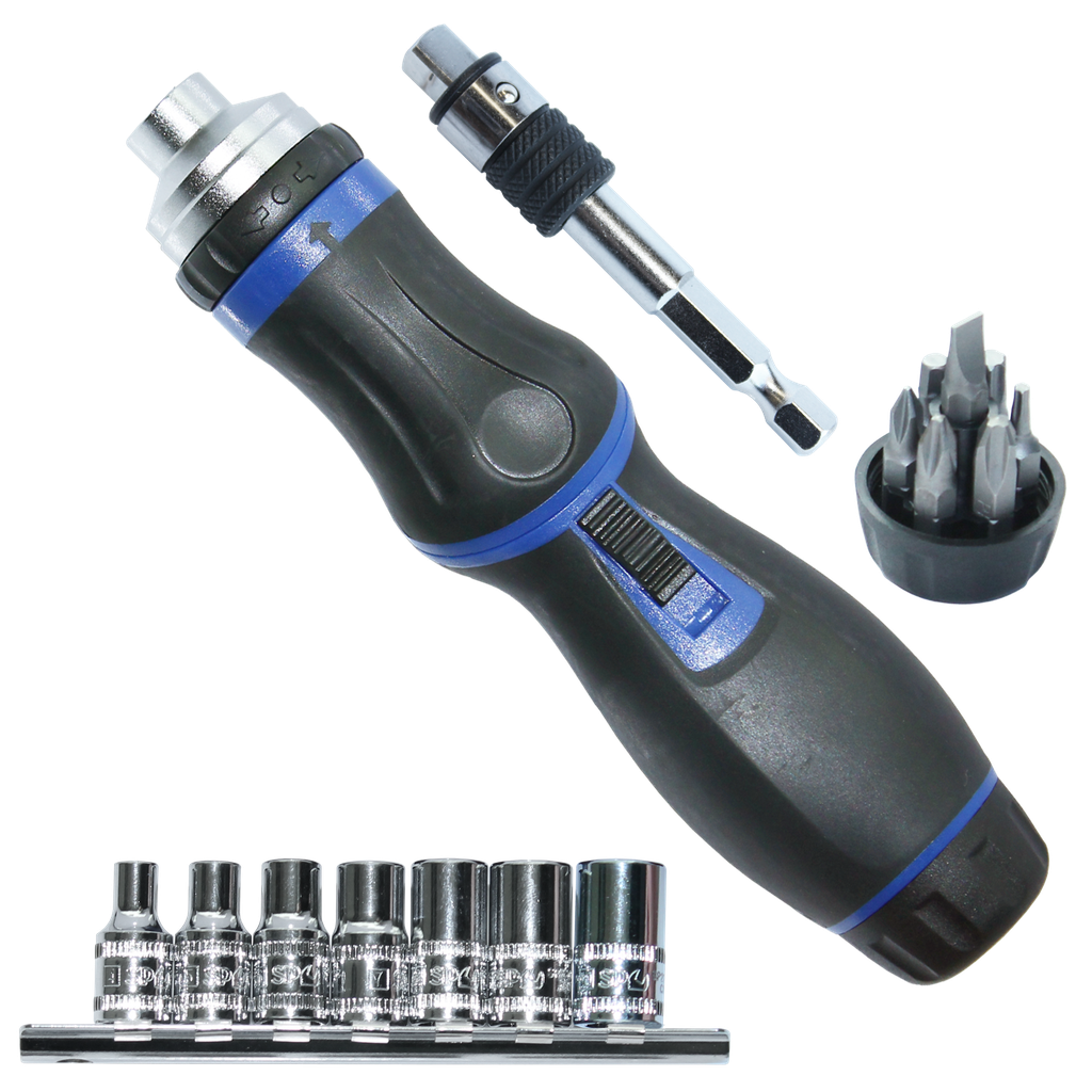 [SP39635] BIT SET - ROTATABLE RATCHET DRIVER 1/4" - 16PC SET