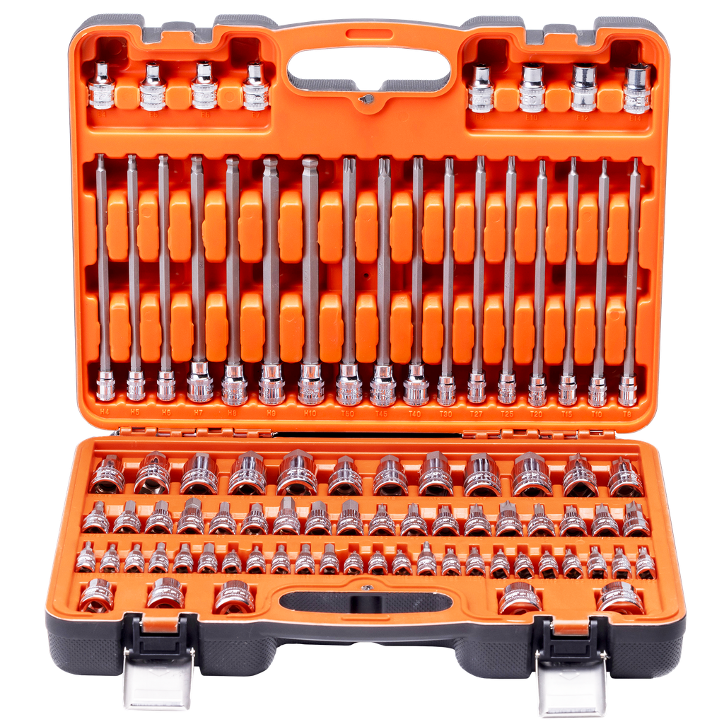BIT SET - TECHNICIAN  1/4 - 3/8- 1/2"DR METRIC/SAE  HEX &TORX 84 PIECE