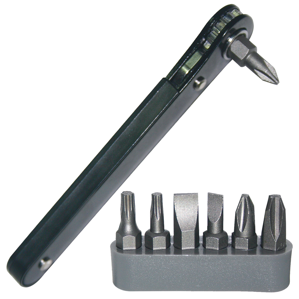 [SP39608] BIT SET - SLOTTED/PHILLIPS/TORX 1/4"DR HEX RATCHET - 8PC SET