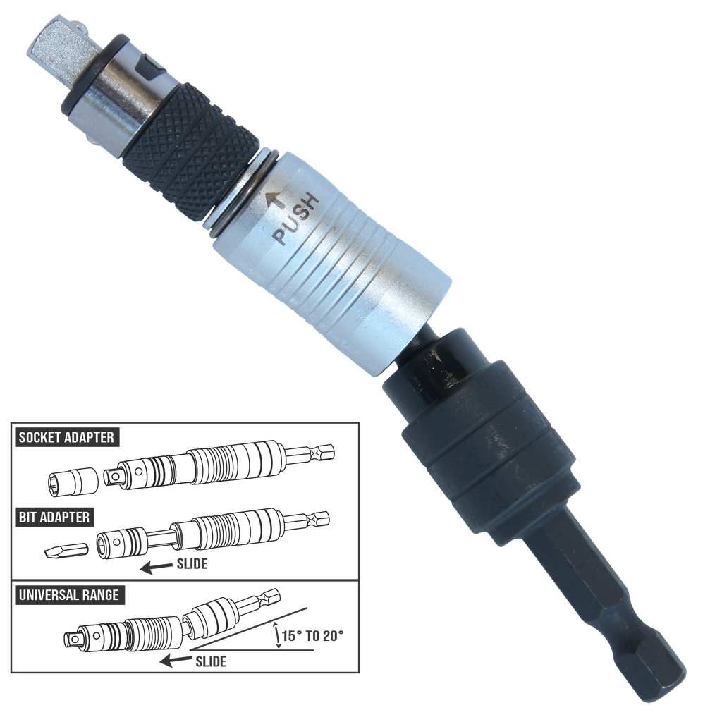 [SP39518] BIT SET - QUICK CHANGE SOCKET TO BIT UNIVERSAL - 1/4"DR & 1/4" HEX