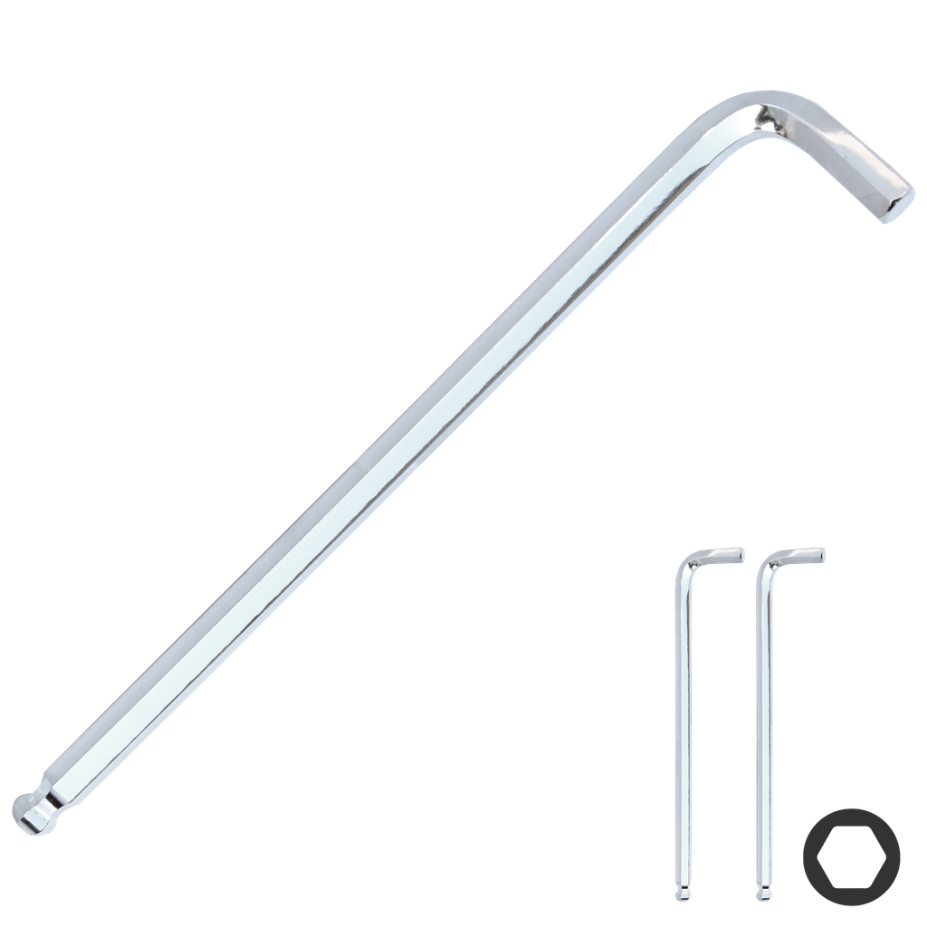 KEY SET - METRIC HEX CHROME BALL DRIVE - 12MM (PK2)