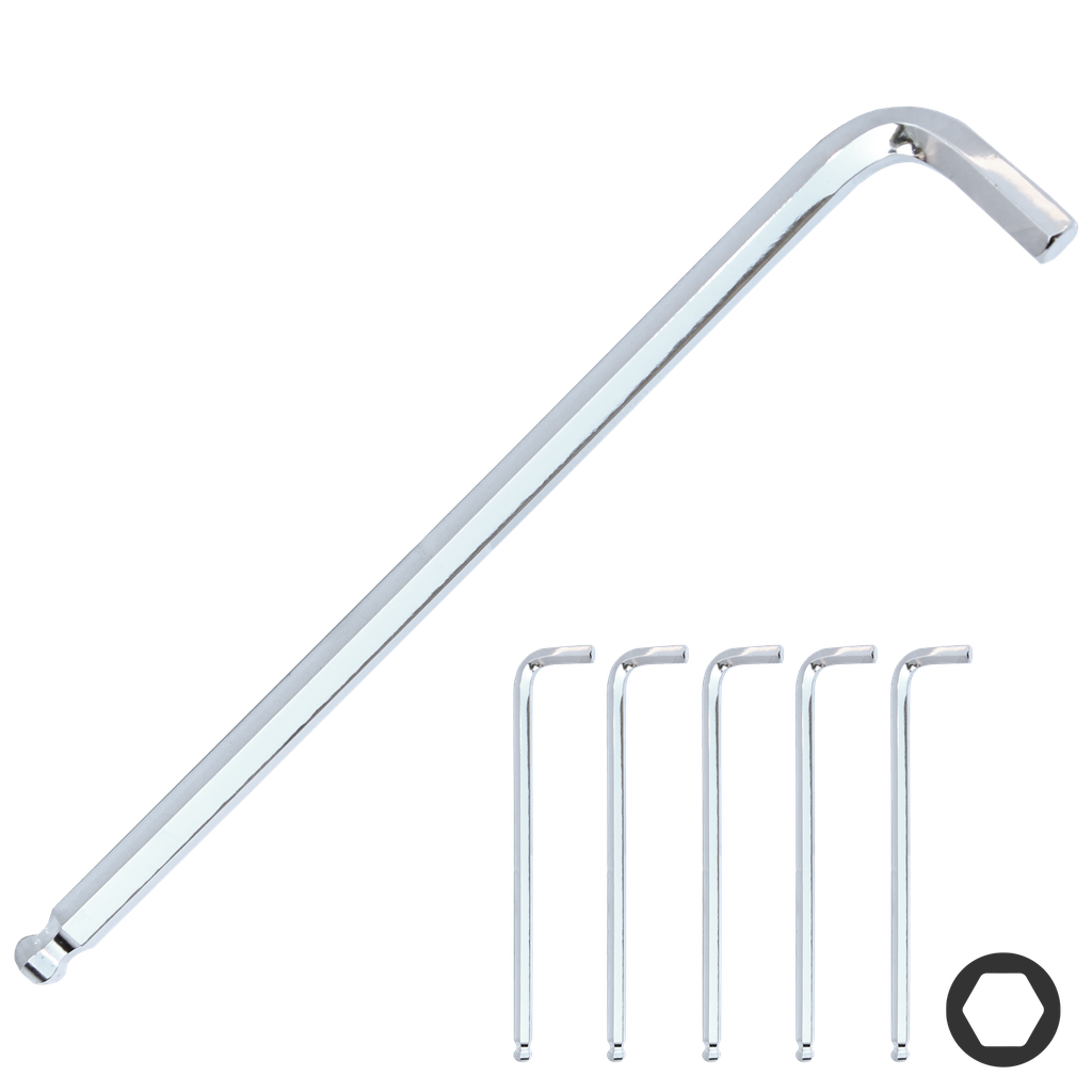 KEY SET - METRIC HEX CHROME BALL DRIVE - 10MM (PK5)