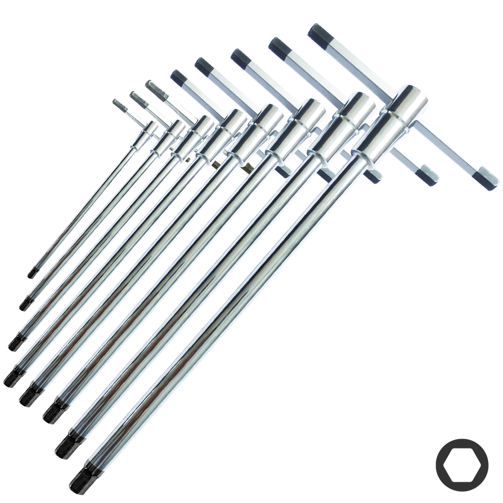 KEY SET - METRIC HEX SLIDING T-HANDLE 8PC