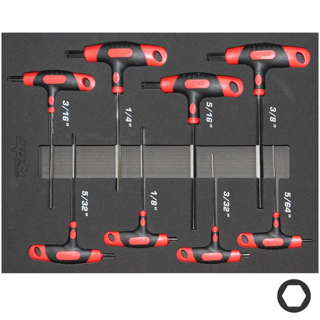 KEY SET - SAE HEX T-HANDLE IN EVA - 8PC