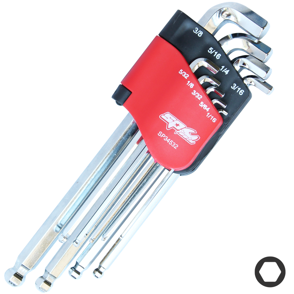 KEY SET - SAE HEX STUBBY BALL DRIVE 9PC