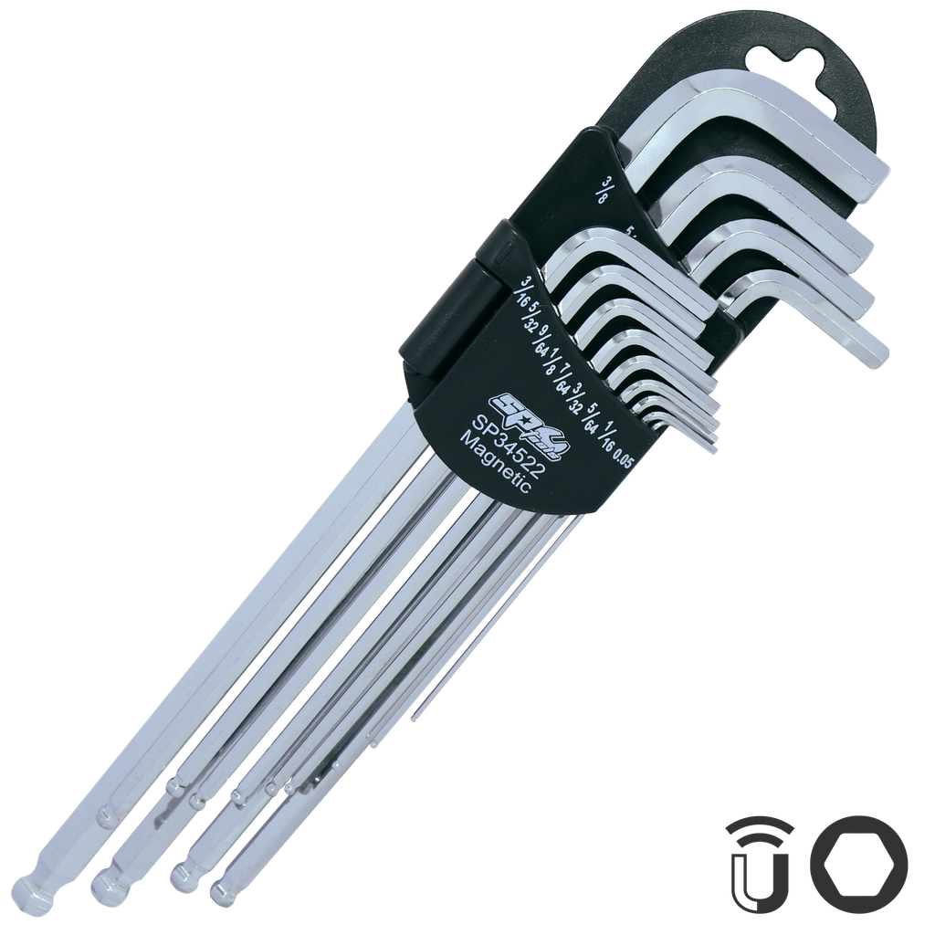 [SP34522] KEY SET - SAE HEX MAGNETIC BALL DRIVE 13PC